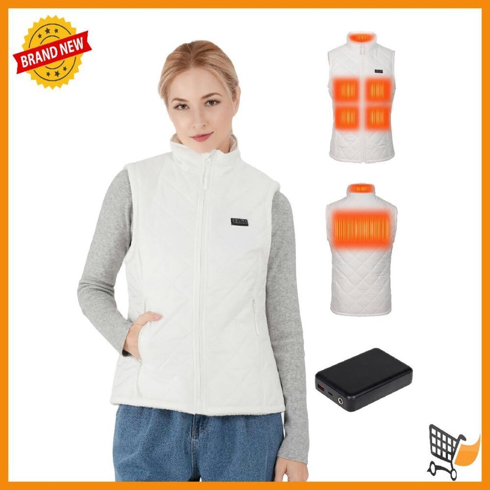 Lightweight Heated Vest with 6 Heating Zones, 3 Heat Levels, Rechargeable